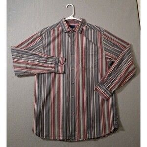 Tommy Bahama Dress Shirt Mens M Stripes Beach Casual Long Sleeve Button Up